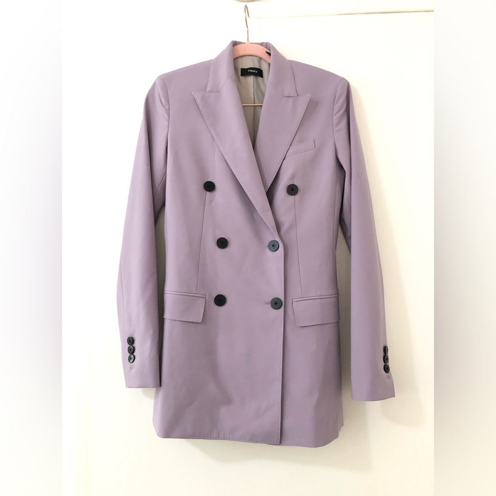Theory Double-Breasted Blazer in Good Wool